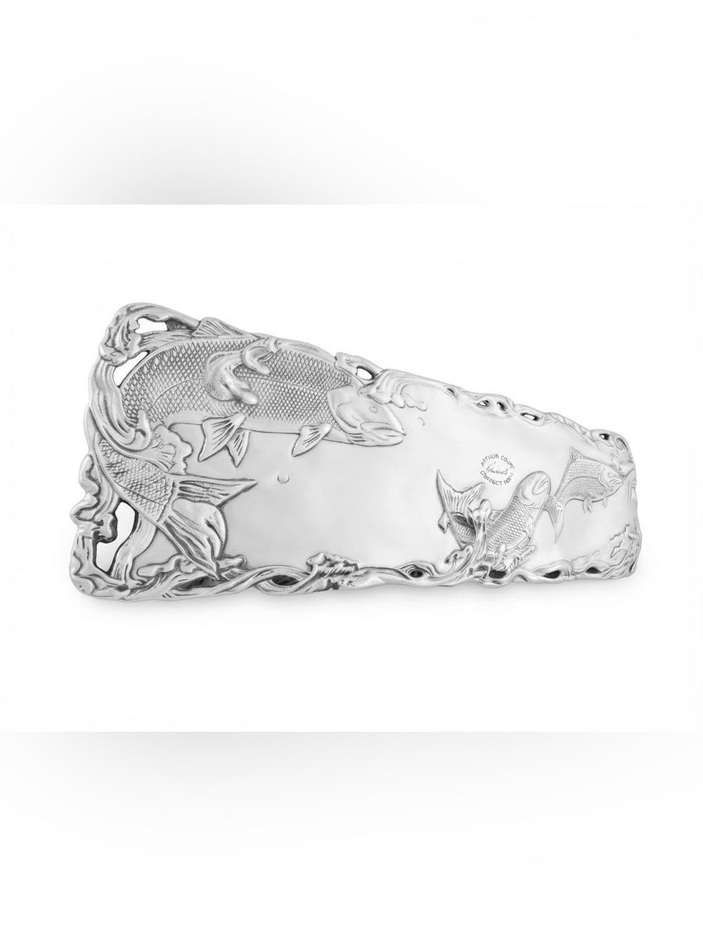 Arthur Court Silver Fish Embossed Rectangular Tray - Picture 3 of 6